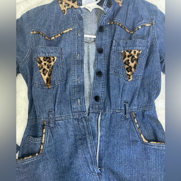 Vintage Animal Print Denim dress - Picture 3 of 4